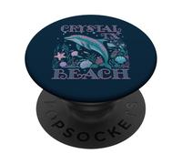 SOUVENIR DA SPIAGGIA COLORATO CRYSTAL BEACH TX DOLPHIN PopSockets PopGrip Adesivo