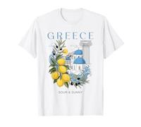 Souvenir da Viaggio Artistico con Ramo d'ulivo e Limone, Isola Greca Maglietta