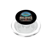Souvenir da viaggio con emblema color crema delle Maldive PopSockets PopGrip per MagSafe