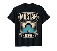 Souvenir da Viaggio con Emblema della Bosnia Mostar Color Crema Maglietta