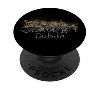Souvenir da viaggio con la notte di Dublino, idea regalo panoramica della città PopSockets PopGrip Adesivo