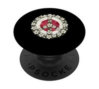 Souvenir da viaggio con simbolo della pace floreale con bandiera del Giappone PopSockets PopGrip Adesivo