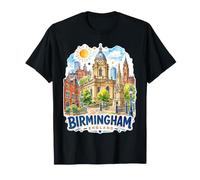 Souvenir da Viaggio in Europa con Skyline di Birmingham, Maglietta