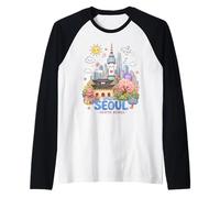 Souvenir da Viaggio per Bambini Kawaii della Corea del Sud Maglia con Maniche Raglan
