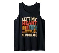 Souvenir da viaggio retrò con scritta "Left My Heart in New Orleans" Canotta