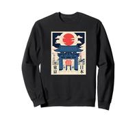 Souvenir da viaggio vintage in stile Ukiyo-e Tokyo Asakusa Giappone Felpa
