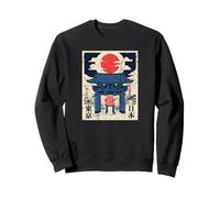 Souvenir da viaggio vintage in stile Ukiyo-e Tokyo Asakusa Giappone Felpa
