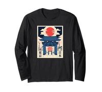 Souvenir da viaggio vintage in stile Ukiyo-e Tokyo Asakusa Giappone Maglia a Manica