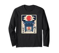 Souvenir da viaggio vintage in stile Ukiyo-e Tokyo Asakusa Giappone Maglia a Manica