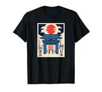 Souvenir da viaggio vintage in stile Ukiyo-e Tokyo Asakusa Giappone Maglietta