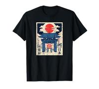 Souvenir da viaggio vintage in stile Ukiyo-e Tokyo Asakusa Giappone Maglietta