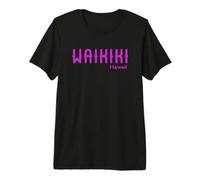 Souvenir degli speroni Rosa Vintage delle Hawaii Waikiki Beach Maglietta Premium