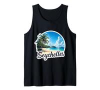 Souvenir del paesaggio delle vacanze estive della spiaggia soleggiata delle Seychelles Canotta