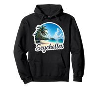 Souvenir del paesaggio delle vacanze estive della spiaggia soleggiata delle Seychelles Felpa con Cappuccio