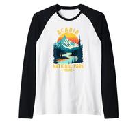 Souvenir del Parco Nazionale di Acadia Maine retrò per Uomini, Donne e Bambini Maglia con Maniche Raglan