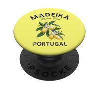 Souvenir del Portogallo della frutta portoghese dell'arte del limone dell'isola di Madeira PopSockets PopGrip Adesivo