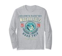 Souvenir del Viaggio su Strada con Coordinate delle cascate del Niagara Falls 2026 Maglia a Manica