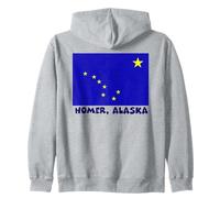 Souvenir della Bandiera dello Stato dell'Alaska di Homer Felpa con Cappuccio