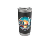 Souvenir della città del leone di Singapore Merlion Skyline Souvenir Bicchiere termico in acciaio inox doppia parete