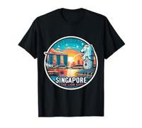 Souvenir della città del leone di Singapore Merlion Skyline Souvenir Maglietta