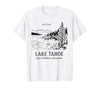 Souvenir della Natura del Nevada della California del Disegno al Tratto del Lago Tahoe Maglietta