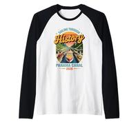 Souvenir della Nave da Crociera della Storia del Canale di Panama Maglia con Maniche Raglan
