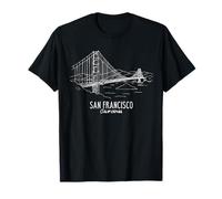 Souvenir della Nebbia del Golden Gate Bridge di San Francisco California Maglietta