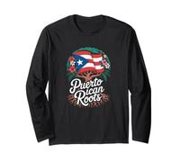 Souvenir dell'albero genealogico della Bandiera del Porto Rico con Radici portoricane Maglia a Manica
