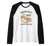 Souvenir delle cascate del Niagara Ontario-Buffalo NY Canada Promemoria Maglia con Maniche Raglan