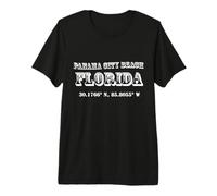 Souvenir delle Coordinate di Panama City Beach Florida Maglietta Premium