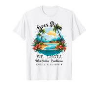Souvenir dell'isola caraibica delle Indie occidentali di Gros Piton Santa Lucia Maglietta