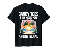 Souvenir dell'isola di Aruba Sandy Toes Viaggiare Isola di Aruba Maglietta