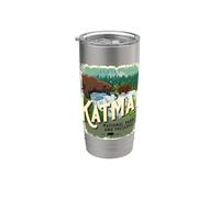 Souvenir dell'orso bruno dell'Alaska del parco nazionale di Katmai e della conservazione Bicchiere termico in acciaio inox doppia parete