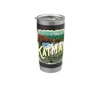 Souvenir dell'orso bruno dell'Alaska del parco nazionale di Katmai e della conservazione Bicchiere termico in acciaio inox doppia parete