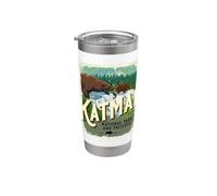 Souvenir dell'orso bruno dell'Alaska del parco nazionale di Katmai e della conservazione Bicchiere termico in acciaio inox doppia parete