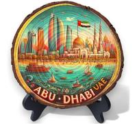 Souvenir di Abu Dhabi Emirati Arabi Uniti - Targa in legno di alta qualità ideale per gli appassionati di viaggi in Medio Oriente, decorazione da tavola e collezionisti culturali