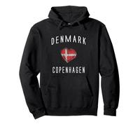 Souvenir di Copenaghen Storia Danese Bandiera Moderna Danimarca Felpa con Cappuccio