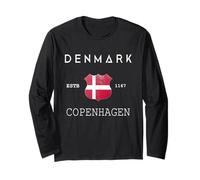 Souvenir di Copenaghen Storia Danese Bandiera Moderna Danimarca Maglia a Manica