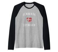 Souvenir di Copenaghen Storia Danese Bandiera Moderna Danimarca Maglia con Maniche Raglan
