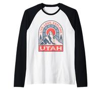 Souvenir di Design Utah Live Love Explore Mountain Maglia con Maniche Raglan
