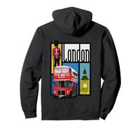 Souvenir di Londra Inghilterra Big Ben, Double Decker, Queens Guard Felpa con Cappuccio