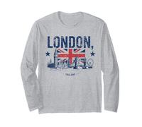 Souvenir di Londra Skyline Union Jack Inghilterra Maglia a Manica