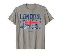 Souvenir di Londra Skyline Union Jack Inghilterra Maglietta