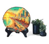 Souvenir di Miami USA - Targa in legno con fetta di città costiera, ideale per chi cerca il sole e collezionisti di decorazioni urbane