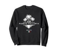 Souvenir di Puerto Vallarta Mexico Palme Bandiera Messicana Felpa