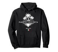Souvenir di Puerto Vallarta Mexico Palme Bandiera Messicana Felpa con Cappuccio