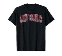 Souvenir di Saint Charles Missouri, testo rosso, stile college Maglietta