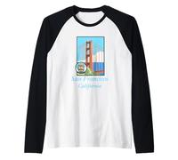 Souvenir di San Francisco California USA Maglia con Maniche Raglan