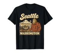 Souvenir di Seattle Washington Sasquatch Skyline Mount Rainier Maglietta