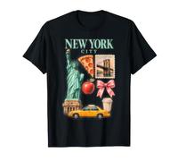 Souvenir di Viaggio con Icone Vintage della Città di New York Maglietta